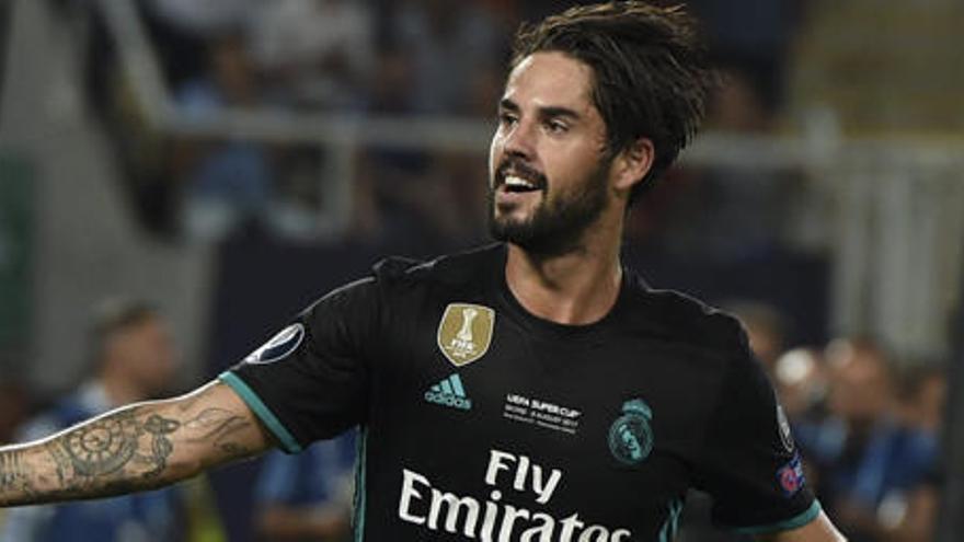 Isco, celebrando su gol al United