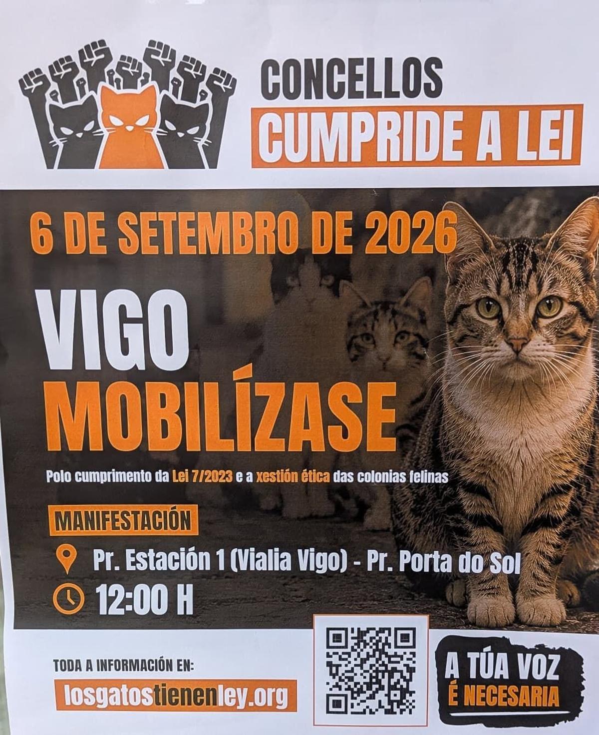 Anuncio de la movilización en Vigo.
