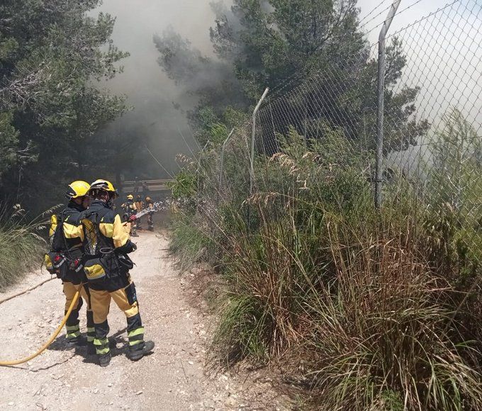 Un incendio en un vertedero de Artà arrasa una pequeña zona de pinar