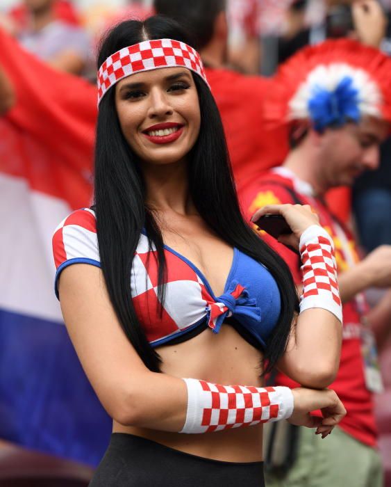 Las aficiones de Francia y Croacia en la final del Mundial