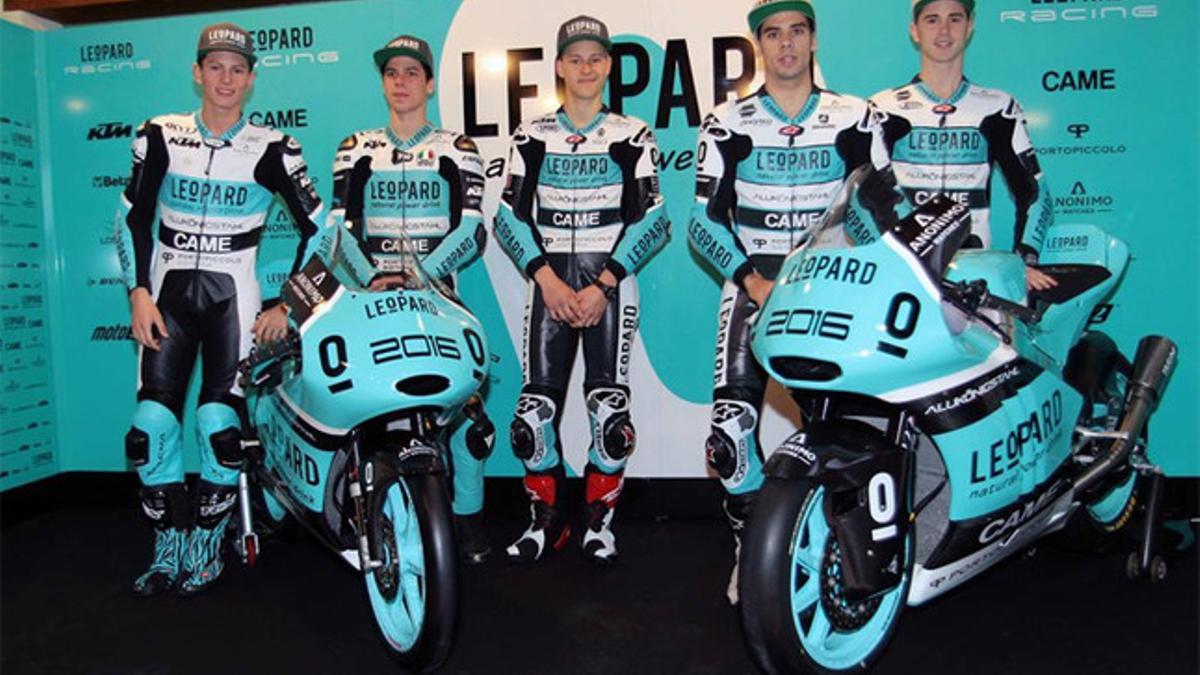 Los pilotos de Leopard Racing, en la presentación del equipo