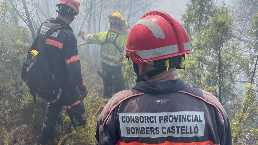 Trabajos de extinción del incendio forestal.