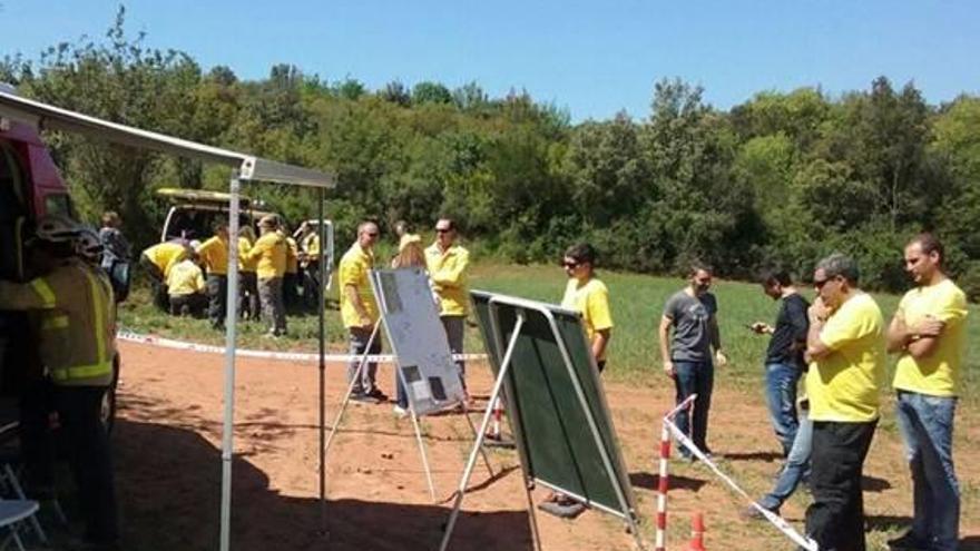 Simulacre d&#039;incendi forestal entre Sant Daniel i les Gavarres