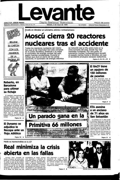 Portadas e informaciones sobre el accidente nuclear.