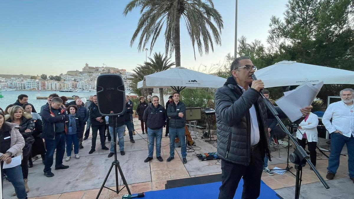 Imagen del acto reivindicativo del pasado fin de semana en el Club Náutico Ibiza.