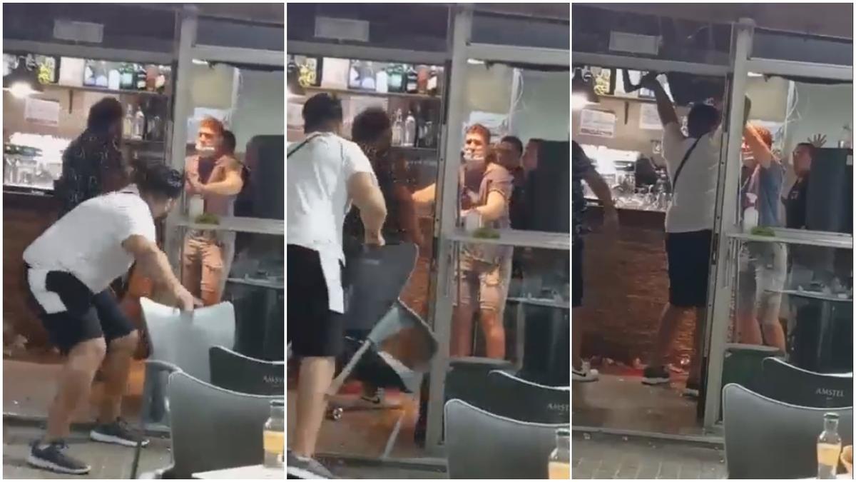 El vídeo de la pelea que dejó 5 heridos en un bar de València