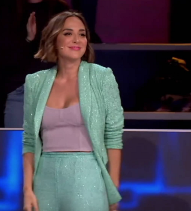 Tamara Falcó con traje de lentejuelas