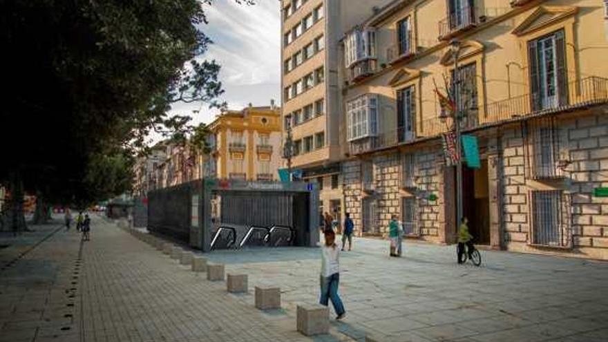 Recreación de la estación de Atarazanas, en la Alameda Principal.