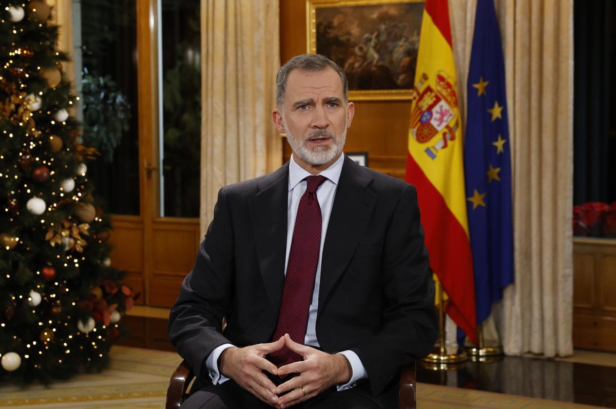 El rey Felipe VI pronuncia su tradicional discurso de Nochebuena