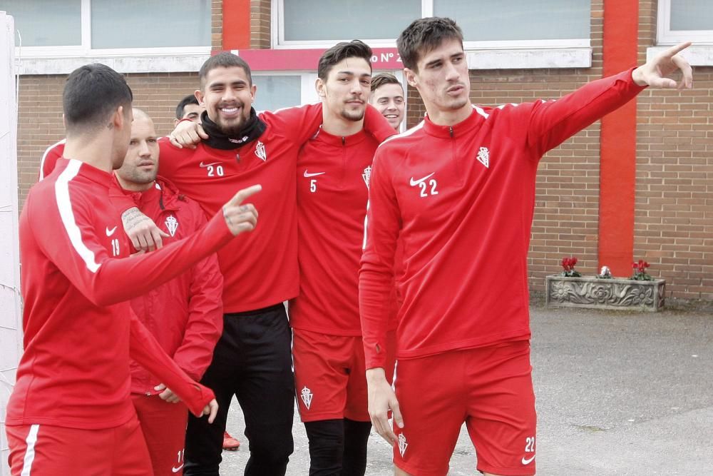 Entrenamiento del Sporting.