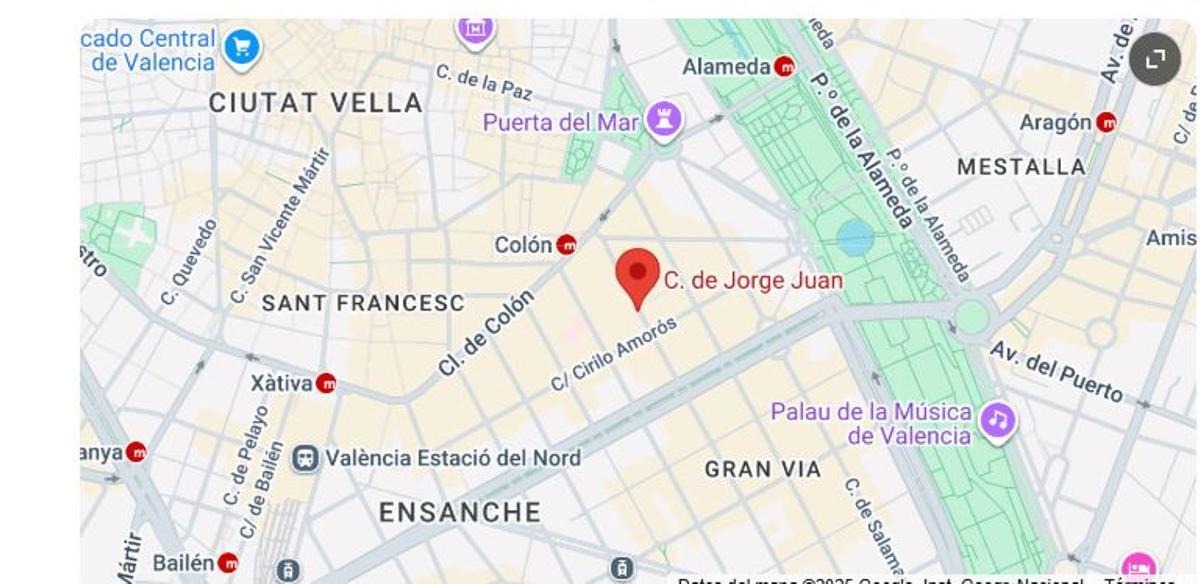 Ubicación de la calle Jorge Juan.