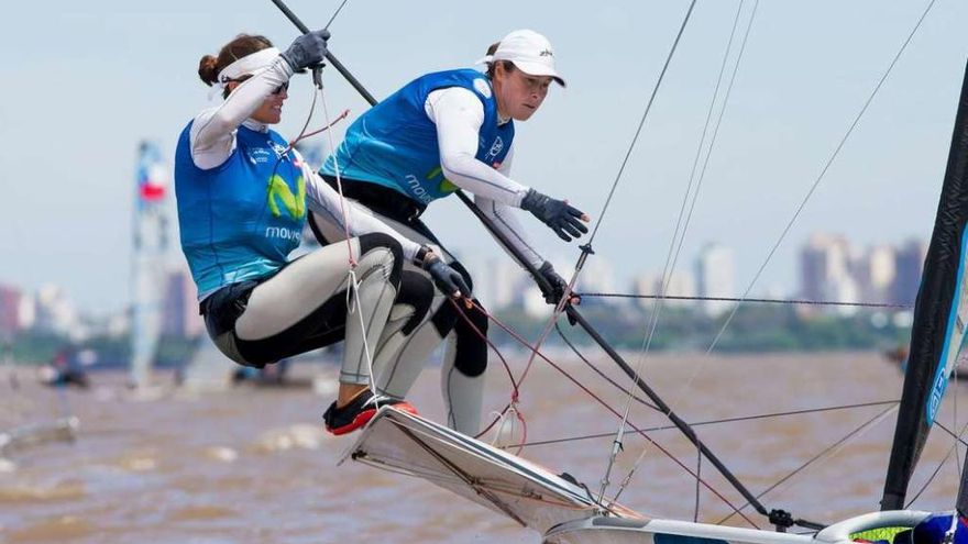 Támara Echegoyen (drcha.) y Berta Betanzos, en el Mundial de Argentina.  // Matías Cappizano