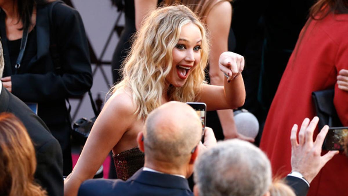 Jennifer Lawrence en los Oscar: divertidísima