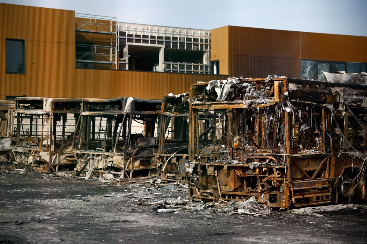 Aftermath after a third night of riots between protesters and police in France