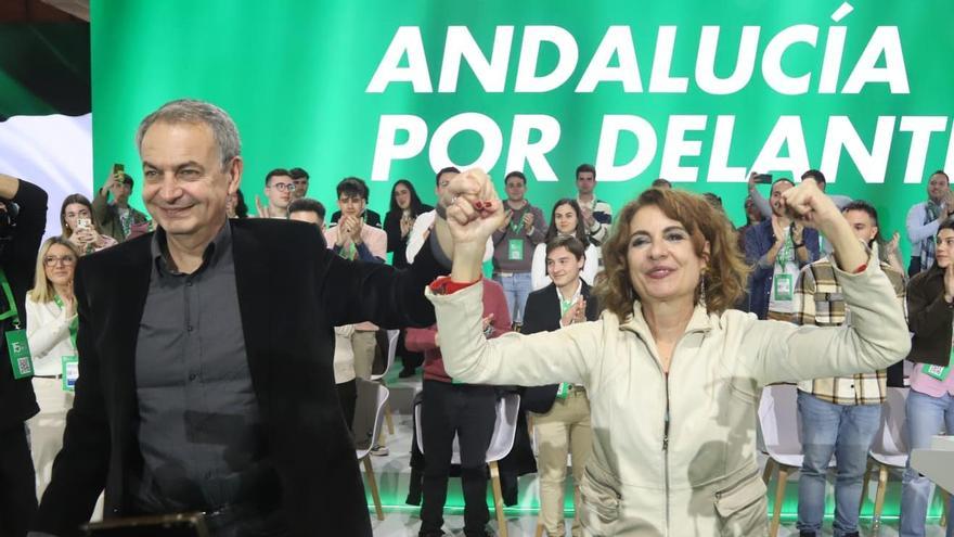 María Jesús Montero y José Luis Rodríguez Zapatero en Granada