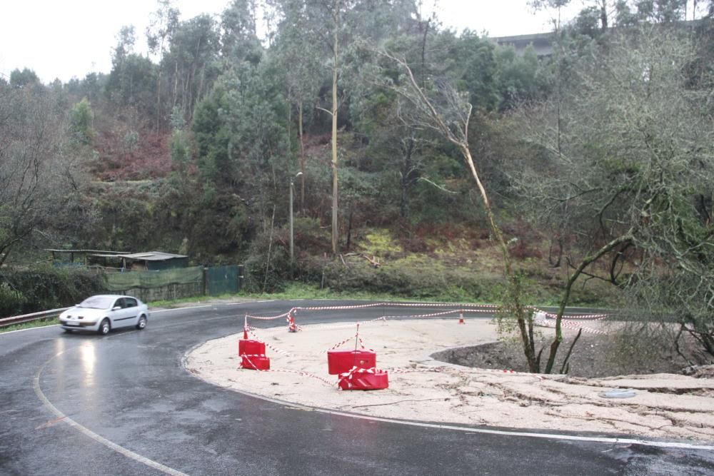 Efectos del temporal en O Morrazo