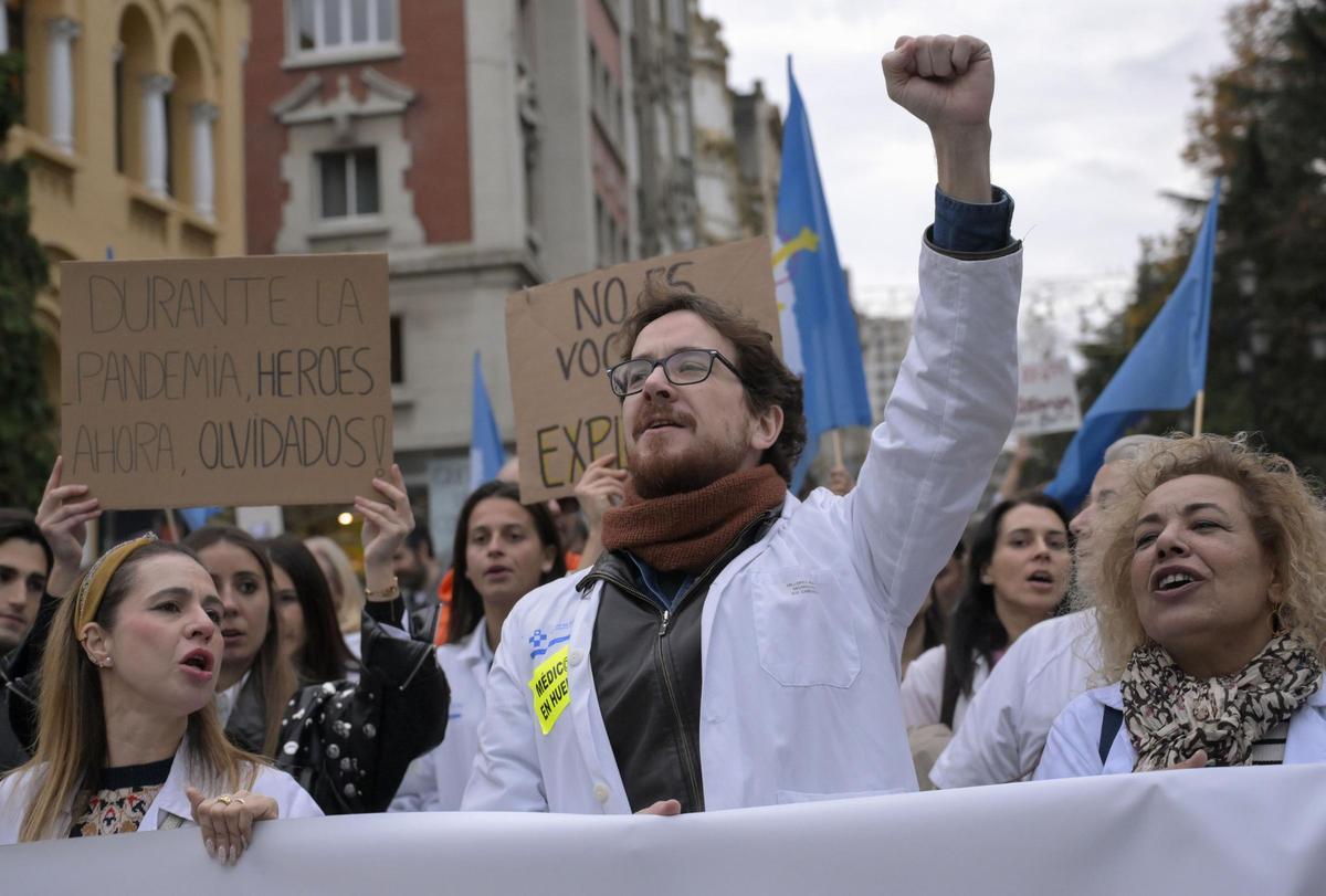 Médicos en una de las últimas manifestaciones.