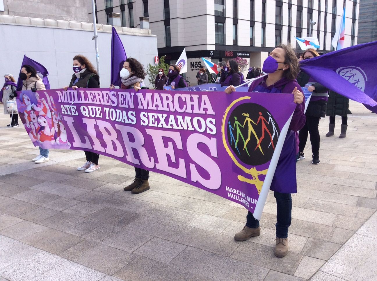 Manifestación convocada por el colectivo feminista Galegas 8M en A Coruña