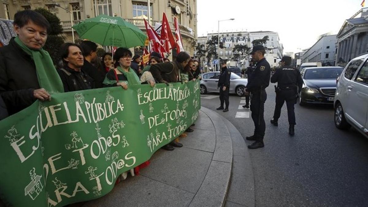 Manifestación contra los recortes en educación, el pasado día 2, en Madrid.