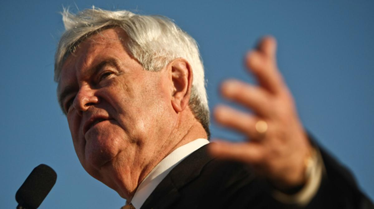 Un dels actes del ’Tea Party’ en què Gingrich se serveix de la popular banda sonora de la pel·lícula ’Rocky’.