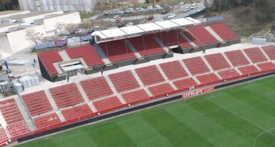 Aspecte de les noves graderies de l'estadi de Montilivi