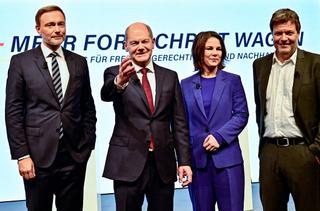 SPD, verdes y liberales presentan un acuerdo de gobierno "social-liberal"