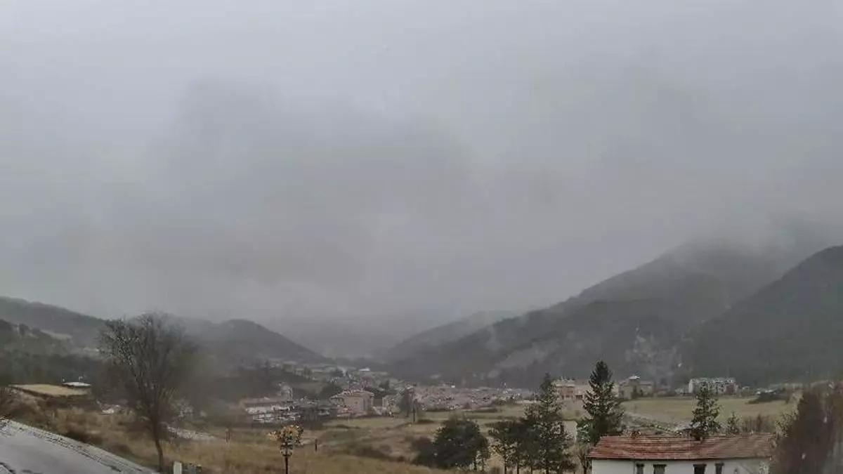 Copos de nieve en Bagà este 13 de febrero