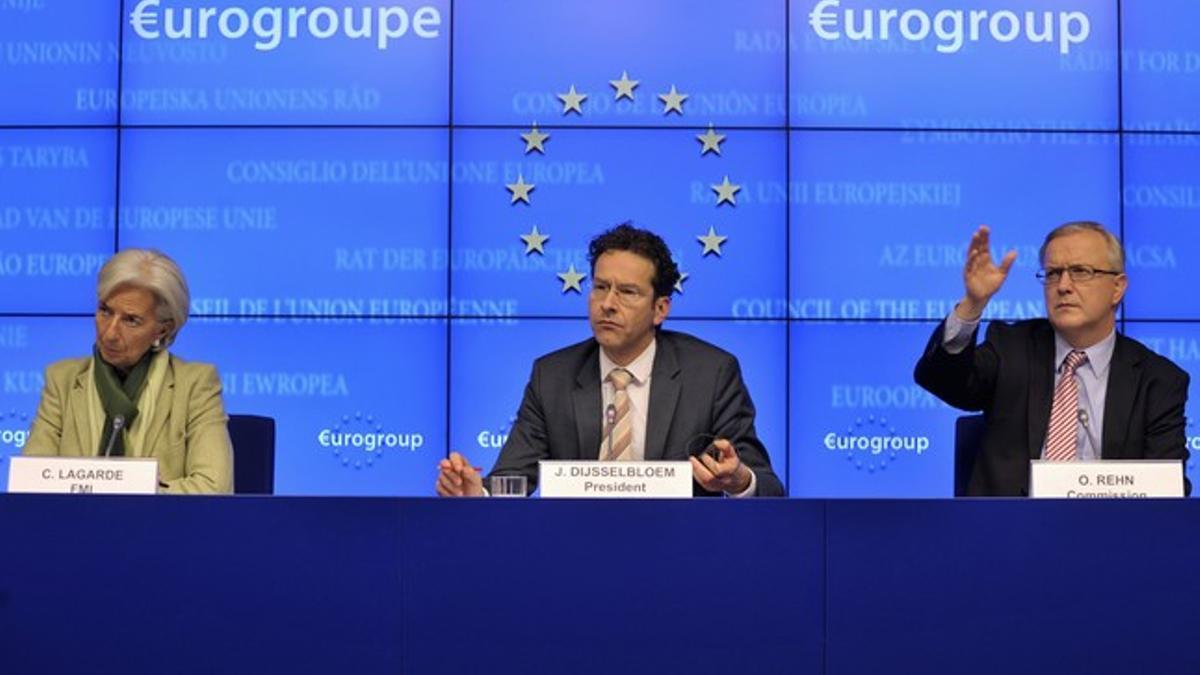 Lagarde, Dijsselbloem y Rehn anuncian el rescate de Chipre