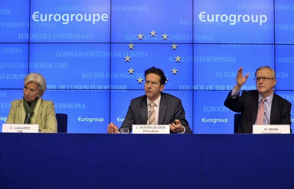 Lagarde, Dijsselbloem y Rehn anuncian el rescate de Chipre