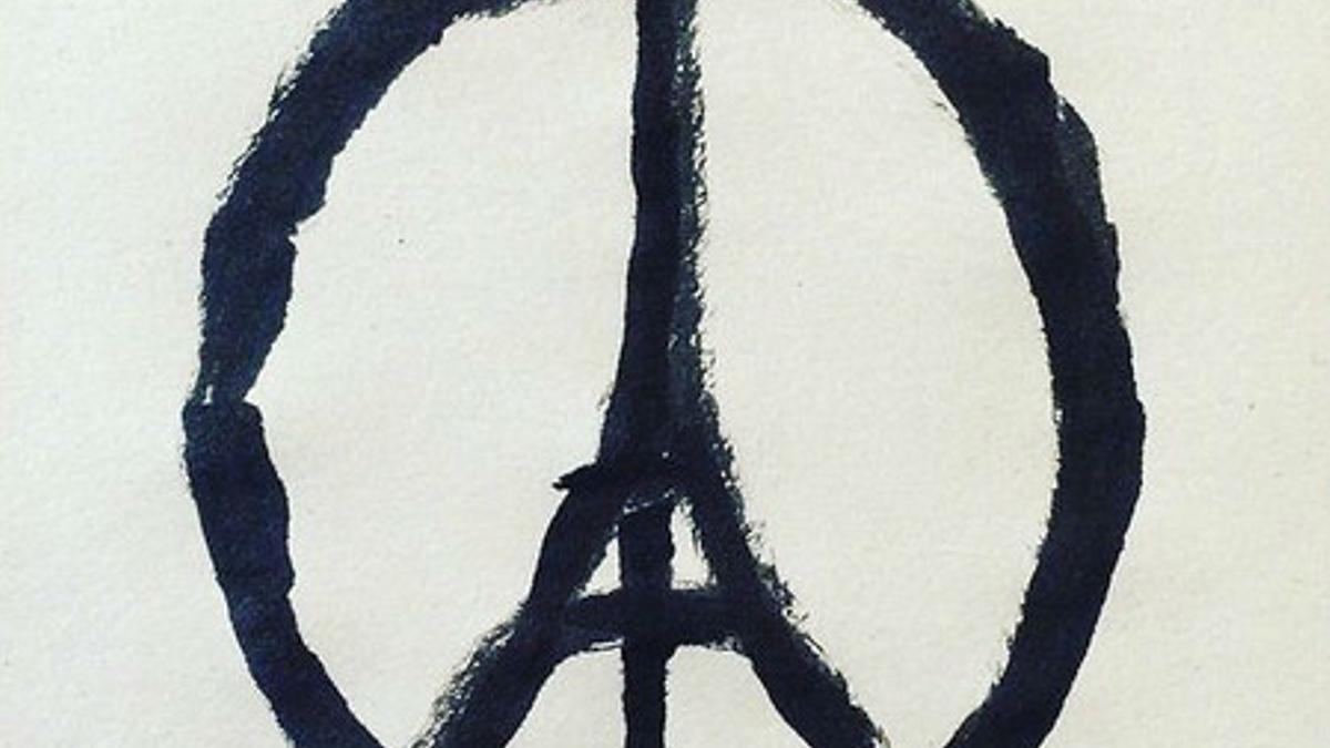 'Peace for Paris', el diseño del artista francés Jean Jullien publicado en Twitter.