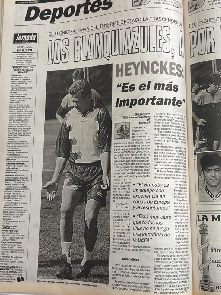 25 años del pase del CD Tenerife a semifinales de la UEFA