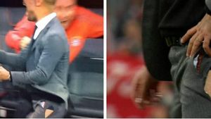 Pep Guardiola va trencar els pantalons de tant celebrar els gols del Bayern.