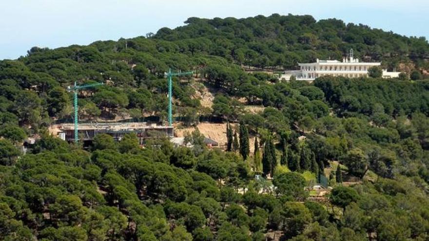 Les grues a la finca de Can Juncadella de Lloret de Mar.