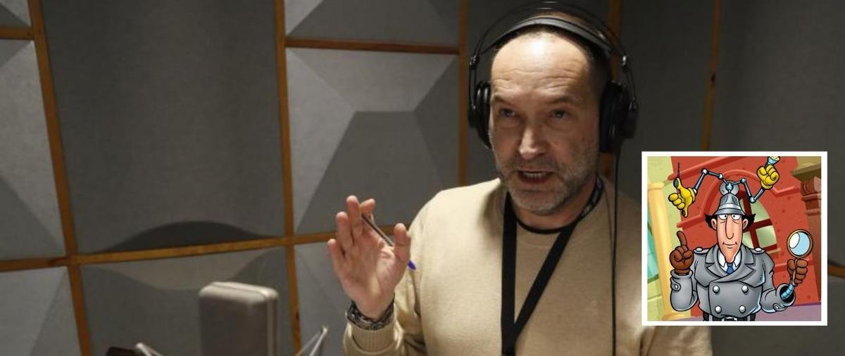 Julio Lorenzo, en el estudio Cinema Iberolusa, es la voz del inspector Gadget.