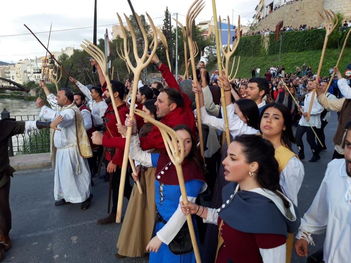 La representación de la Invasión, uno de los actos más esperados de las fiestas del Escudo de Yecla