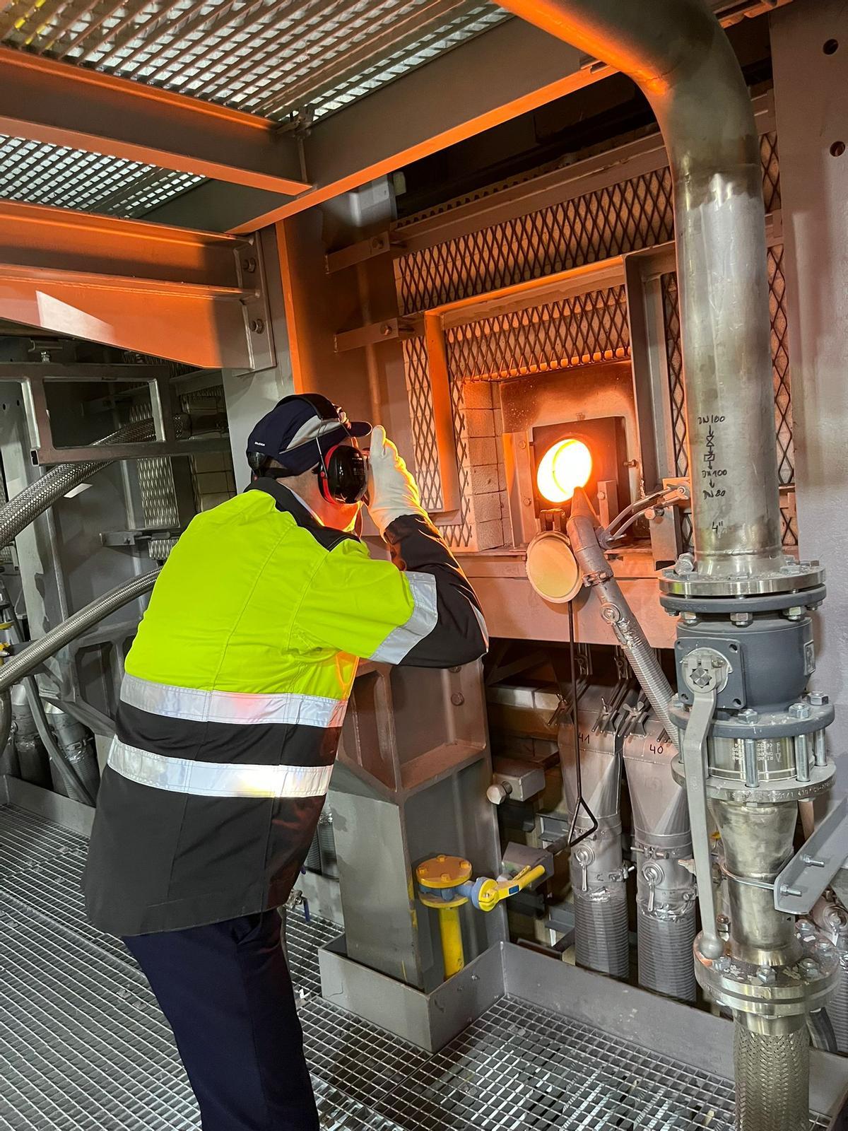 El horno híbrido inaugurado este jueves en la planta de Verallia en Cuarte de Huerca (Zaragoza), cuya inversion asciende a 63 millones.