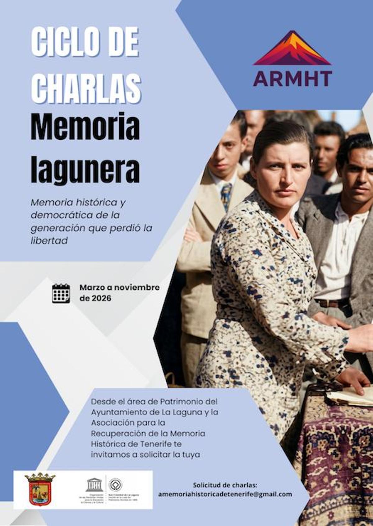 Cartel del ciclo de charlas 'Memoria lagunera'
