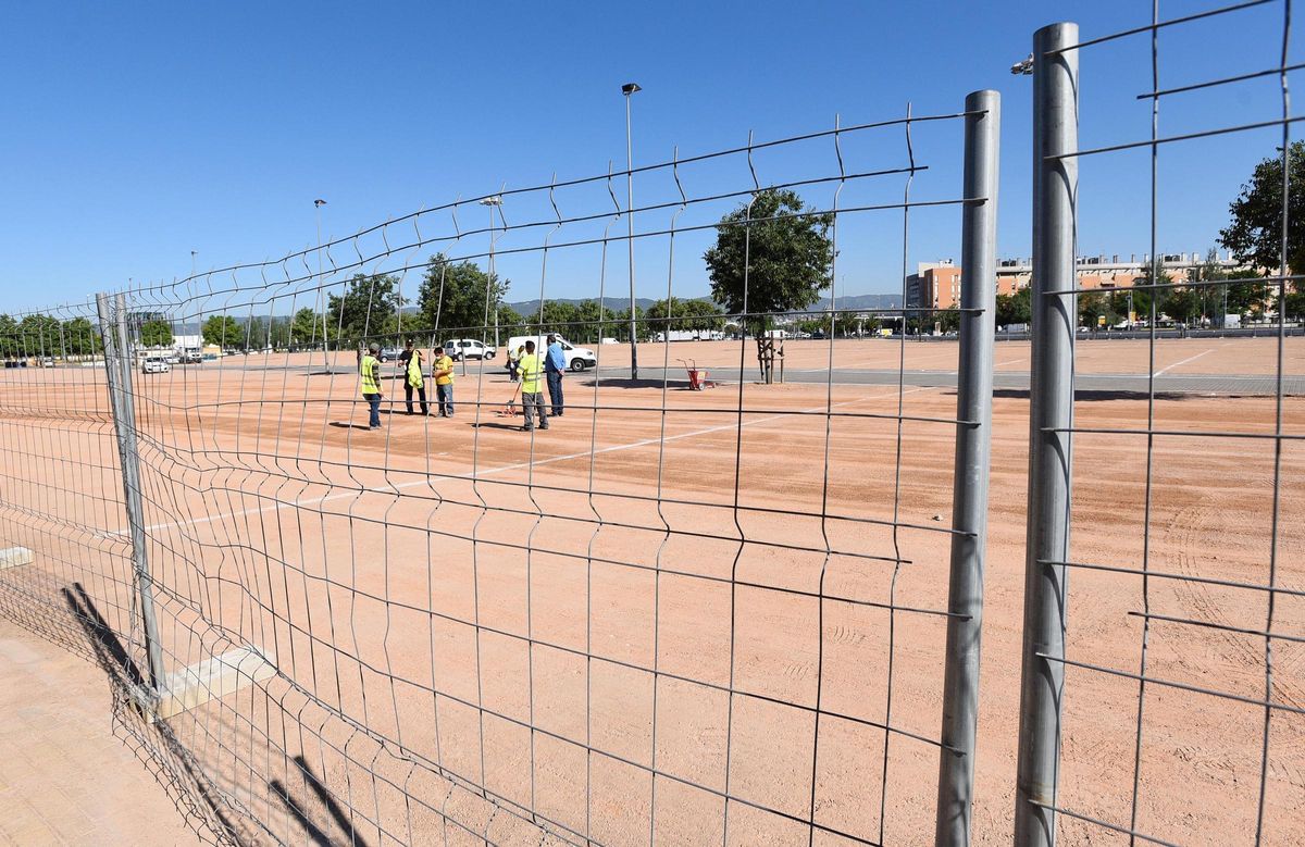 Zona de El Arenal en la que estará instalada la fan zone, el domingo.