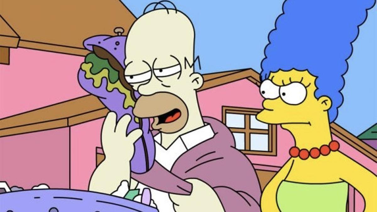 Homer, despidiéndose del bocadillo gigante.