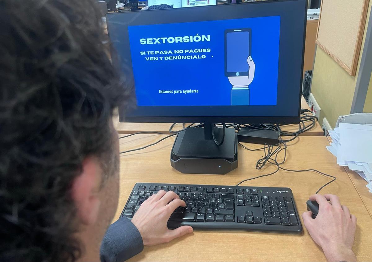 Imagen de archivo sobre una investigación de un caso de sextorsión.