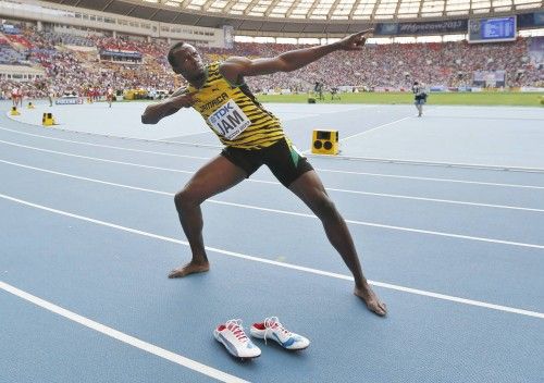 El jamaicano Usain Bolt ha ganado su tercera medalla de oro en estos Mundiales en el relevo 4x100.