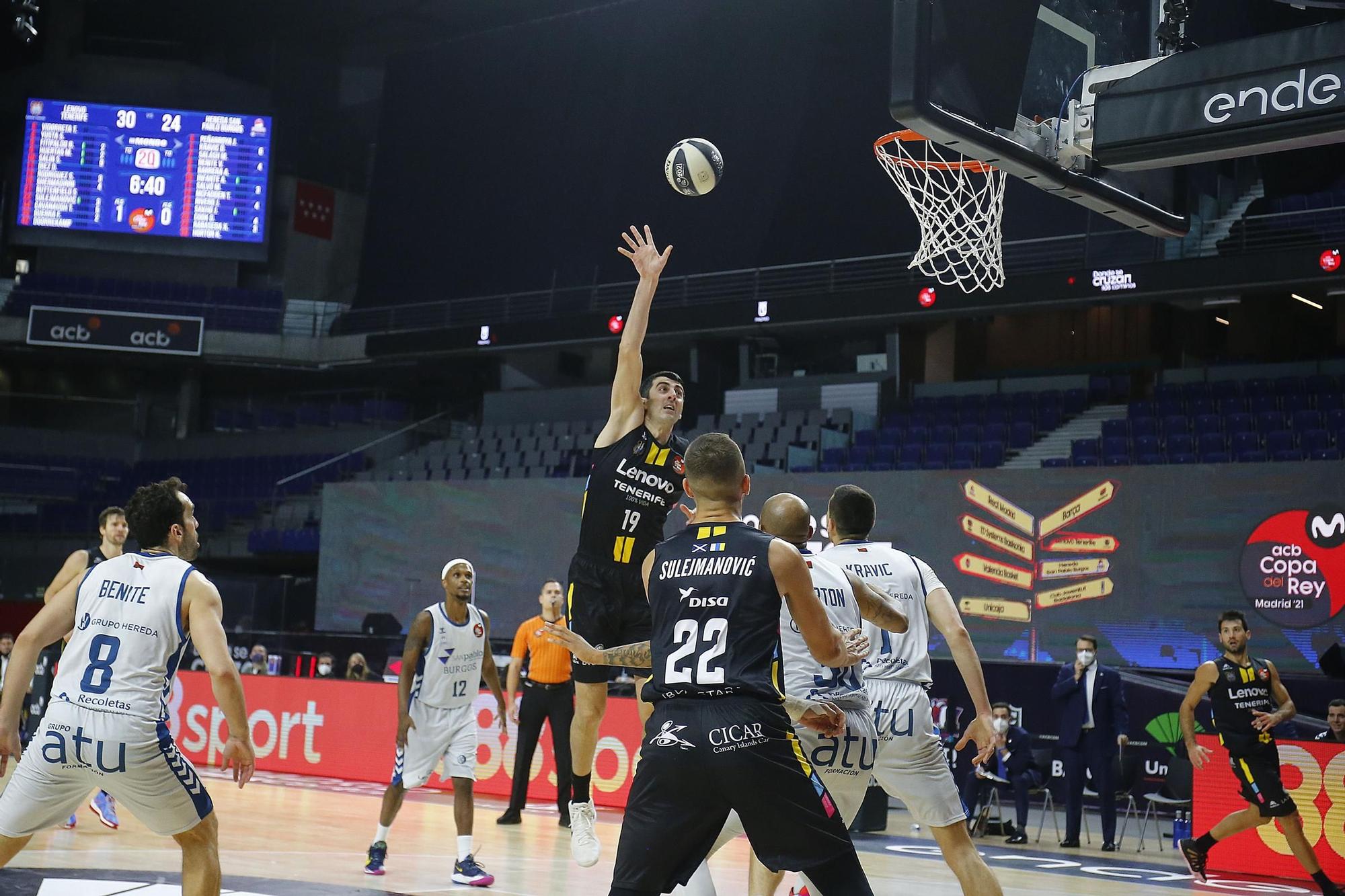 El Lenovo Tenerife acaba con el sueño burgalés en la Copa del Rey (87-76)