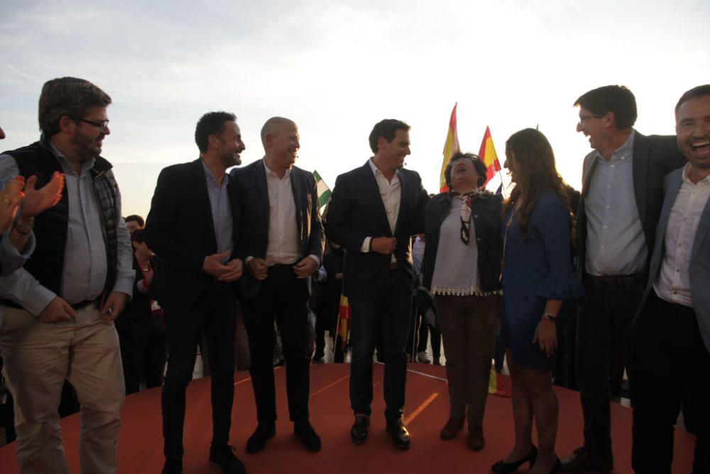 Ciudadanos ha elegido la capital para celebrar un mitin en los Baños del Carmen, encabezado por su candidato a la Presidencia de España, Albert Rivera, que ha presentado sus credenciales políticos