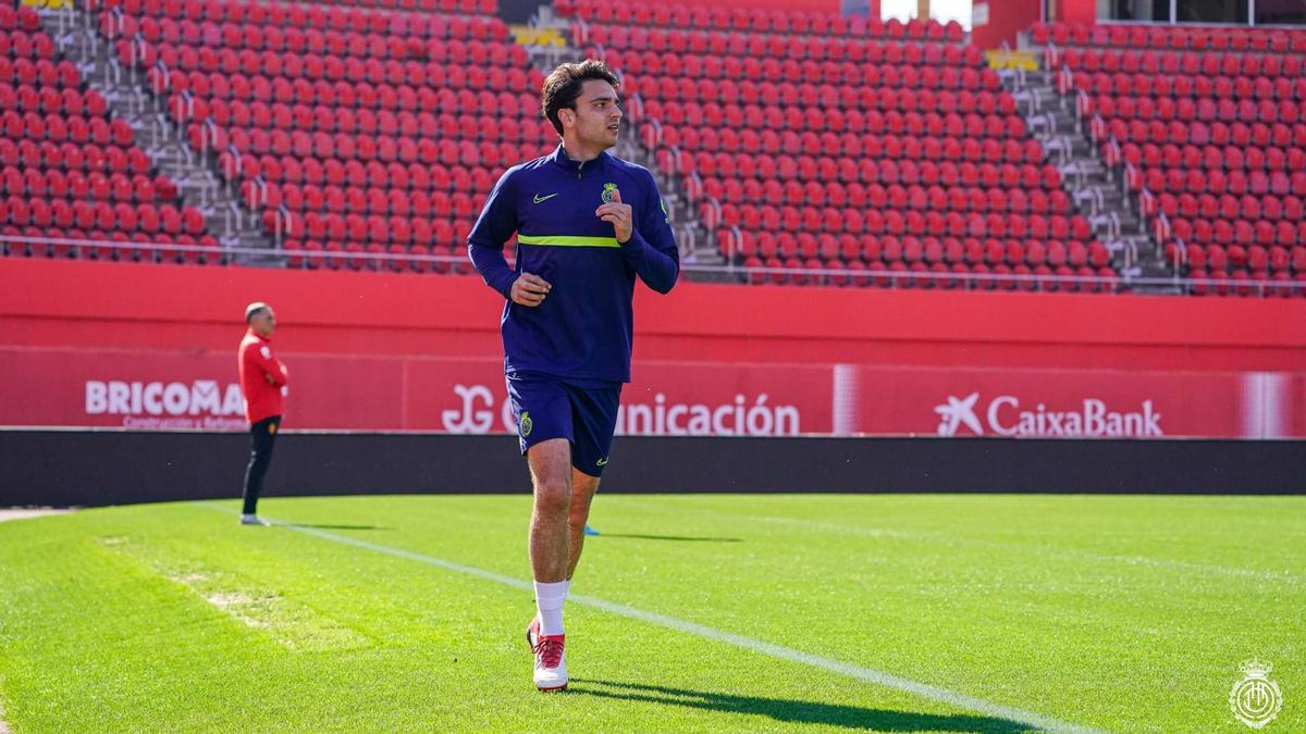 Grenier, hoy en su primer día de entrenamiento con el Mallorca.