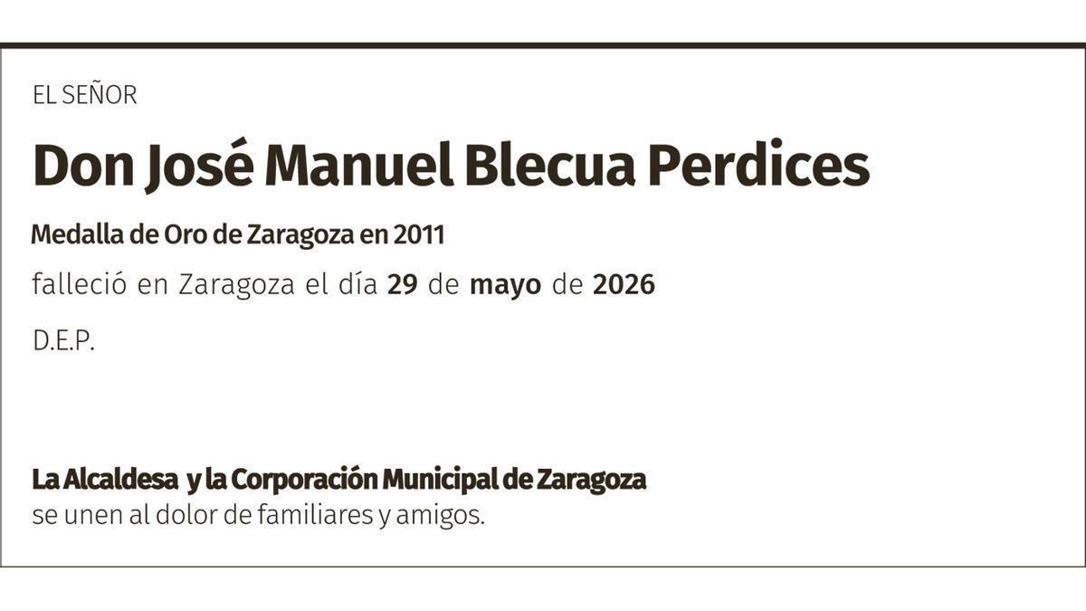 Don José Manuel Blecua Perdices
