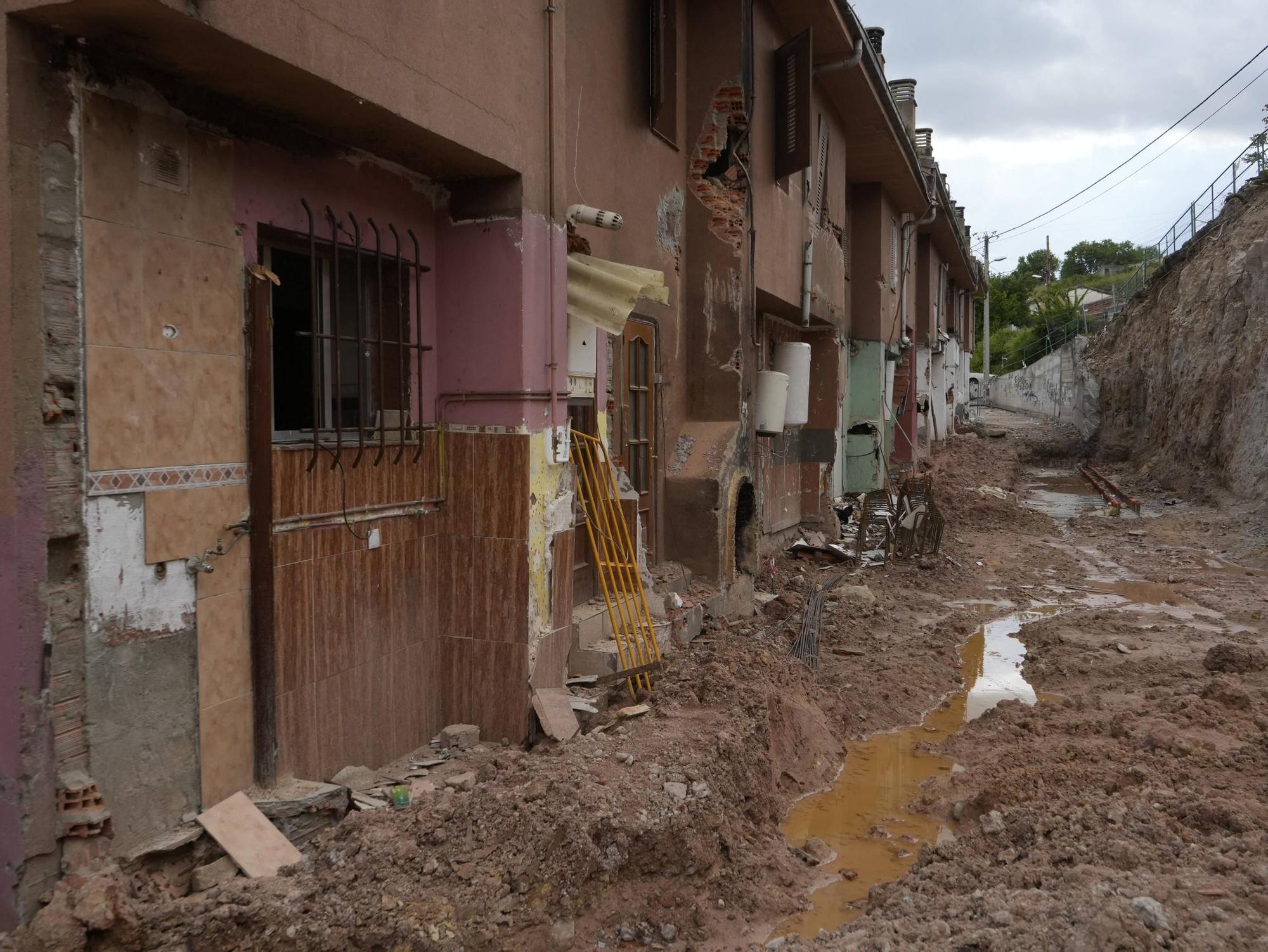 Estado de las casas tras el derrumbe del muro de Rabiche