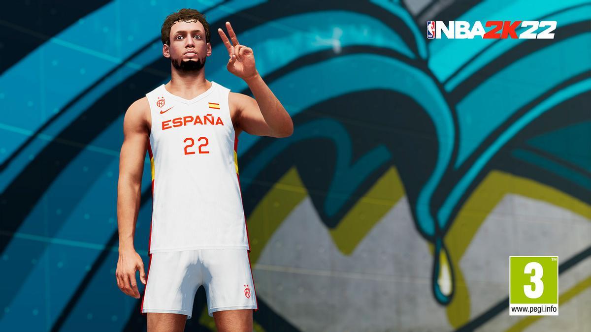 La selección española de baloncesto, en el videojuego NBA2K22.