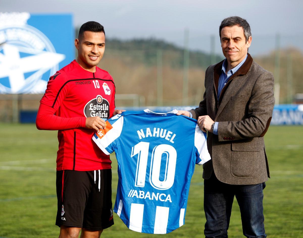Nahuel Leiva, en su etapa como jugador del RC Deportivo.