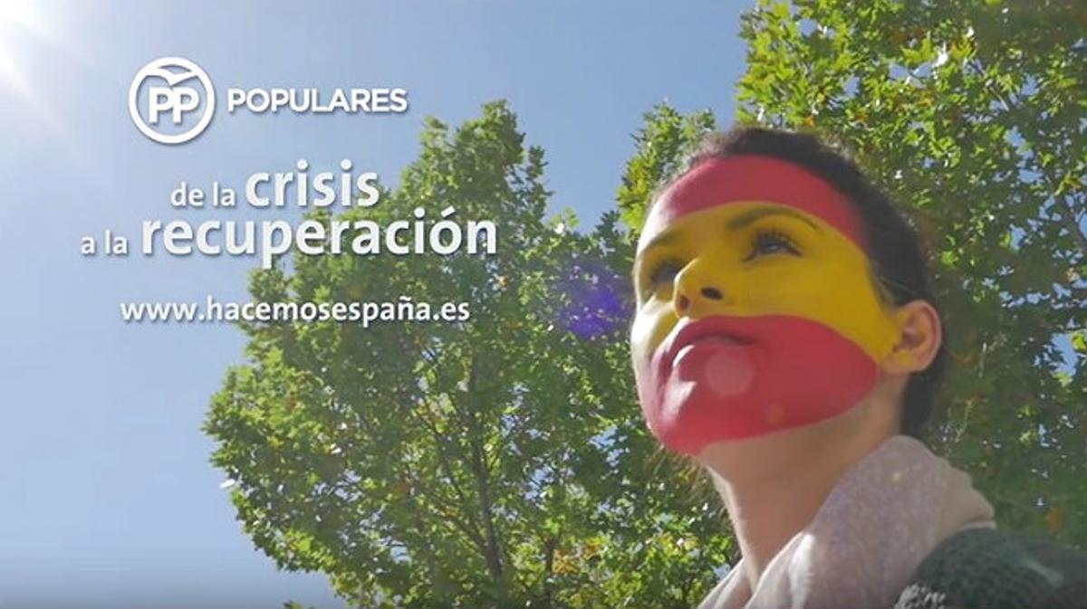 ’De la crisi a la recuperació: #hacemosEspaña’, vídeo en què el Partit Popular compara Espanya amb una pacient rehabilitada.