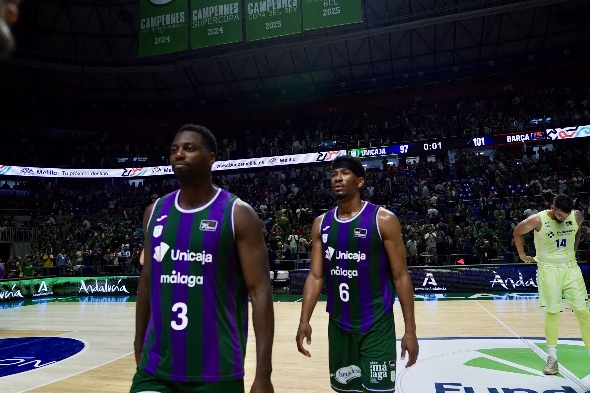 Cuartos de final de la Liga Endesa entre el Unicaja y el Barça